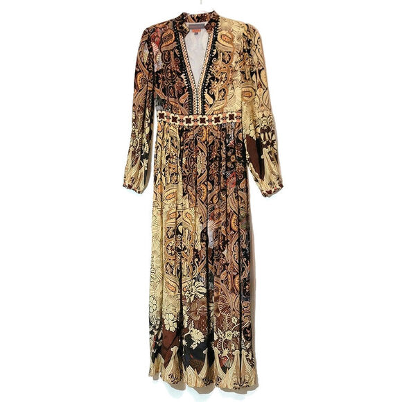 Anthropologie Bhanuni By Jyoti Ronika Maxi Dress Floral Beaded Boho Party Size 0 - Picture 16 of 16